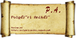 Polgári Anikó névjegykártya